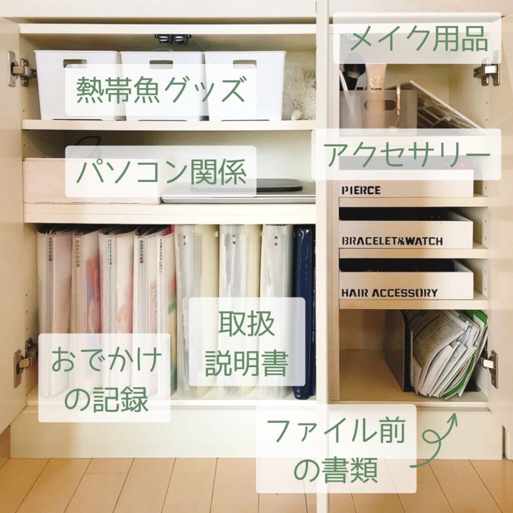 カウンター収納/熱帯魚グッズ・パソコン・取扱説明書・メイク用品・アクセサリー
