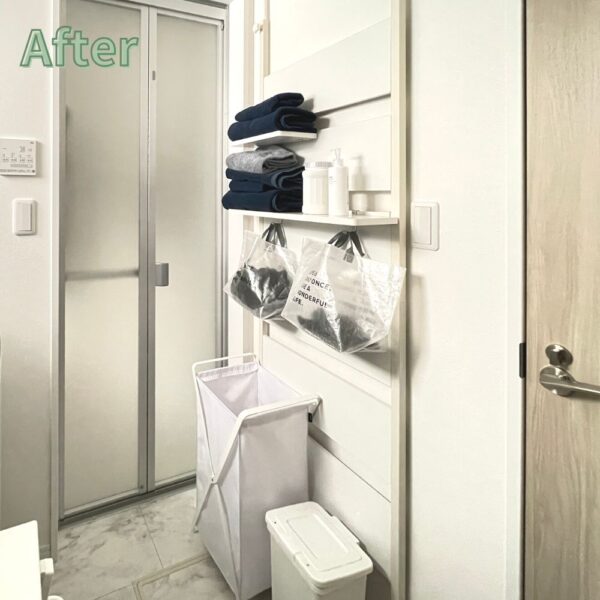 ＜After＞アイリスオーヤマのウォールラックを設置した様子